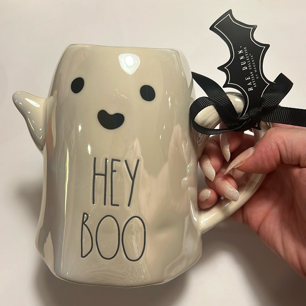 NEW Rae Dunn “Hey Boo” ghost mug